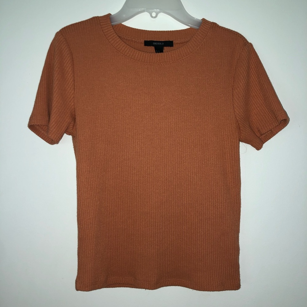 Orange ribbed crop top
